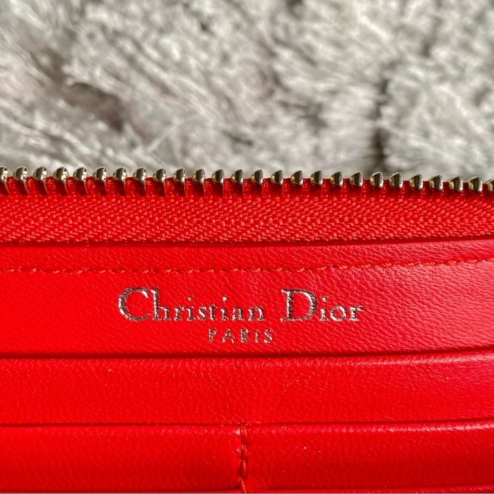 Christian Dior Voyageur Red Leather Wallet